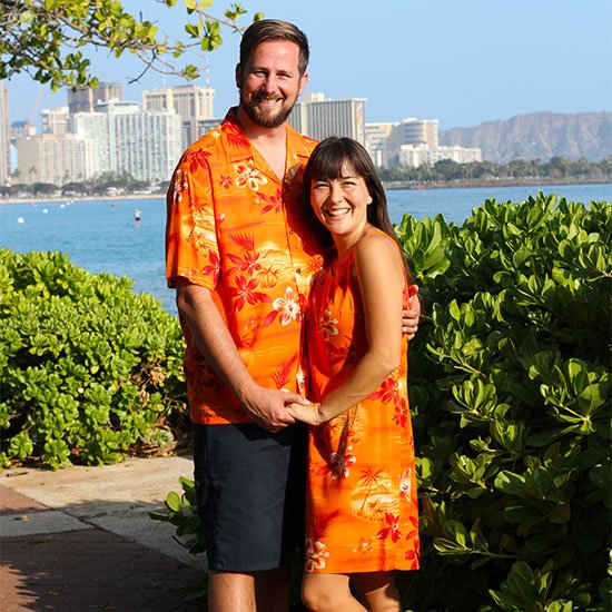 Couple Aloha Themed Outfit Family Matching Outfits Hawaiian Hand