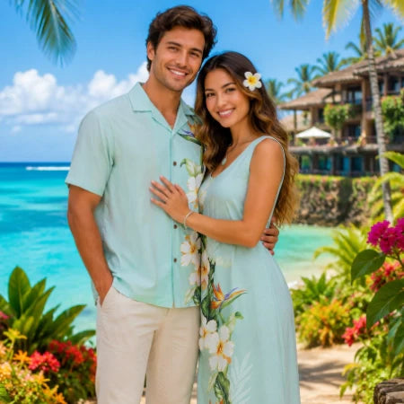 Buy Matching Couple Outfits | Hawaiian Dresses  Shaka Time Hawaii