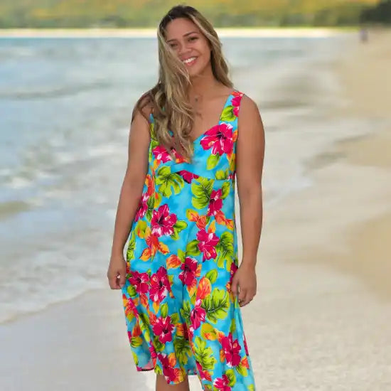Vibrant Hawaiian Floral Dresses | Tropical Flower Print
