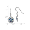 Sterling Silver Polished and Textured Enameled Sand Dollar Dangle Earring