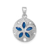 Sterling Silver Polished and Textured Enameled Sand Dollar Pendant
