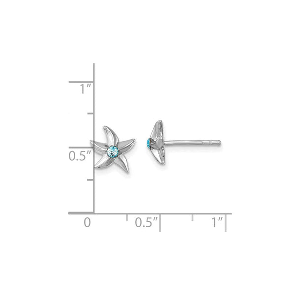 Sterling Silver Crystal Starfish Post Earrings