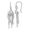 Sterling Silver Polished Moveable Jellyfish Dangle Earrings