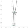 Sterling Silver Polished and Textured Crystal Starfish Adjustable Necklace