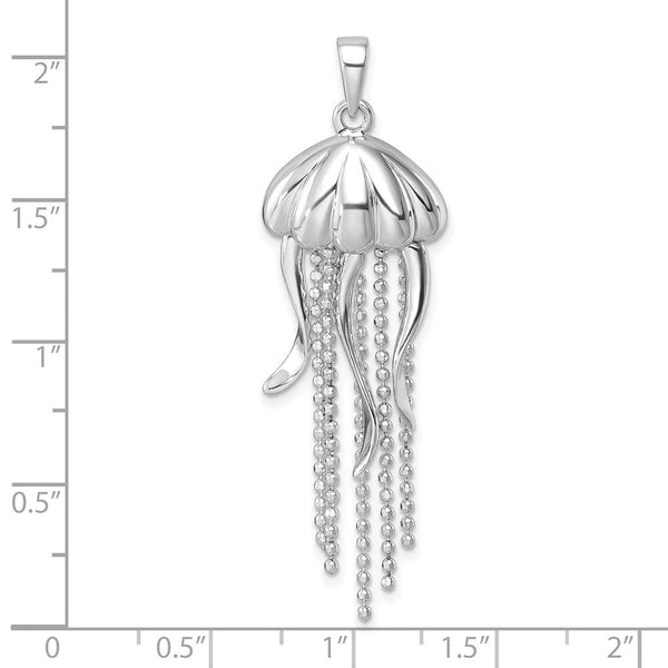 Sterling Silver Polished Moveable Jelly Fish Pendant