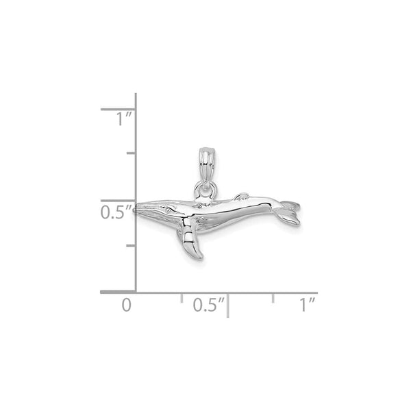 Sterling Silver Polished 3D Humpback Whale Pendant