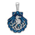 Sterling Silver Enameled Blue Shell with Seahorse Pendant