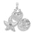 Sterling Silver Polished and Diamond-Cut Sea Life Pendant