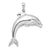 Sterling Silver Polished 3D Jumping Dolphin Pendant