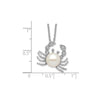 Sterling Silver Freshwater Cultured Pearl and Brilliant-cut CZ Crab 18 Inch Necklace