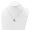 Sterling Silver Freshwater Cultured Pearl and Brilliant-cut CZ Seahorse 18 Inch Necklace