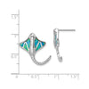 Sterling Silver Created Blue Opal Stingray Post Earrings