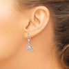 Sterling Silver Dolphin in Hoop Lever back Earrings