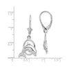 Sterling Silver Dolphin in Hoop Lever back Earrings