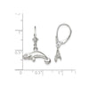 Sterling Silver Polished 3D Manatee Leverback Earrings