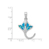Sterling Silver Created Blue Opal Stingray Pendant
