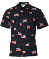Eagles & Flags Aloha Shirt Black