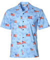 Eagles & Flags Aloha Shirt Blue