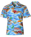 American Dinner Trucks Aloha Shirt Blue