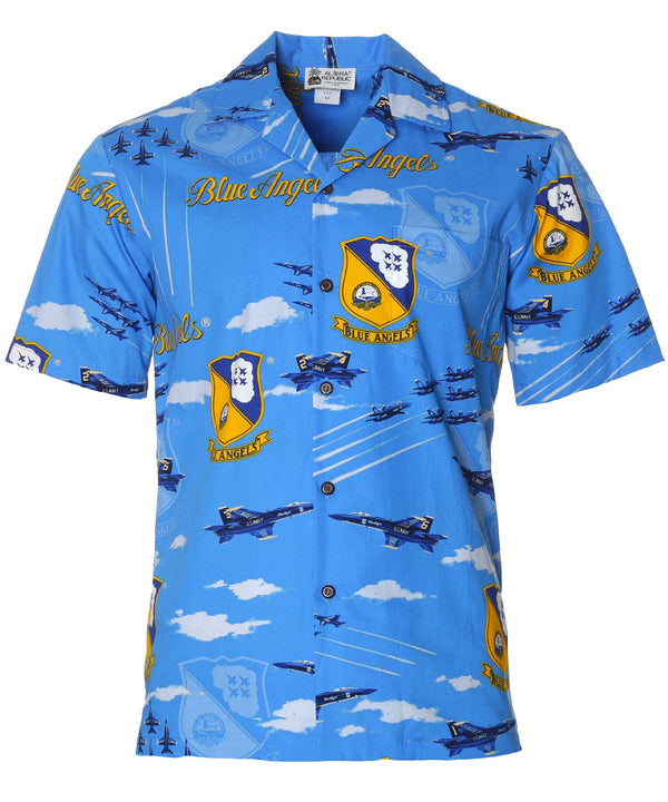 Blue Angels Airplanes Aloha Shirt US Navy Blue
