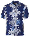 Quilt Panel Aloha Shirt Navy
