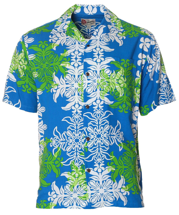 Quilt Panel Aloha Shirt Turquoise