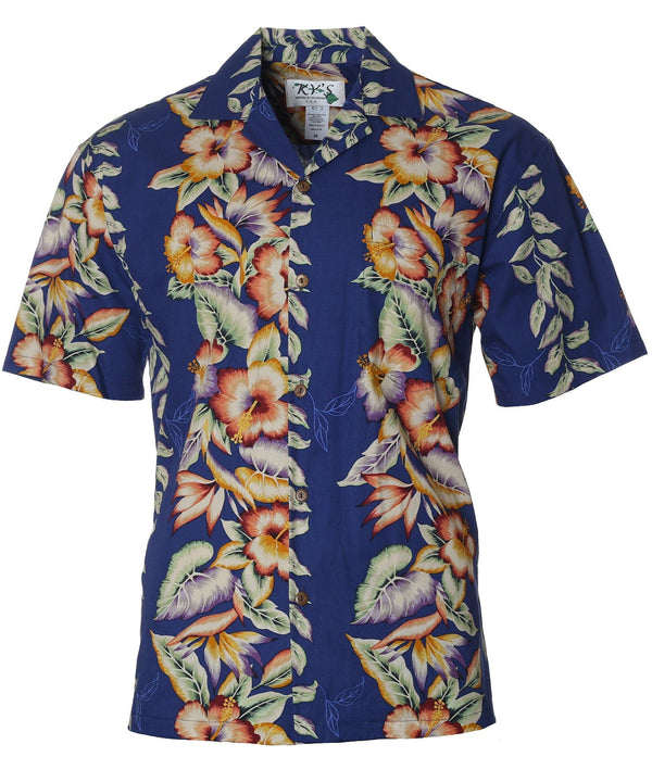 Paia Hawaiian Shirt Navy
