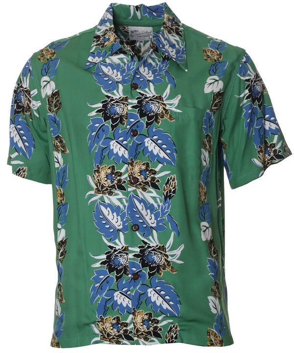 Retro Night-Blooming Ceres Hawaiian Shirt Forest Green