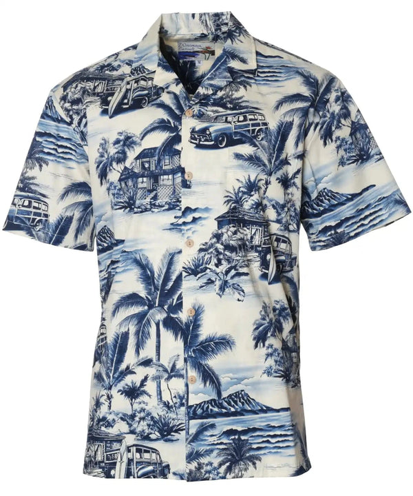 Waikiki Woody Hawaiian Shirt Blue