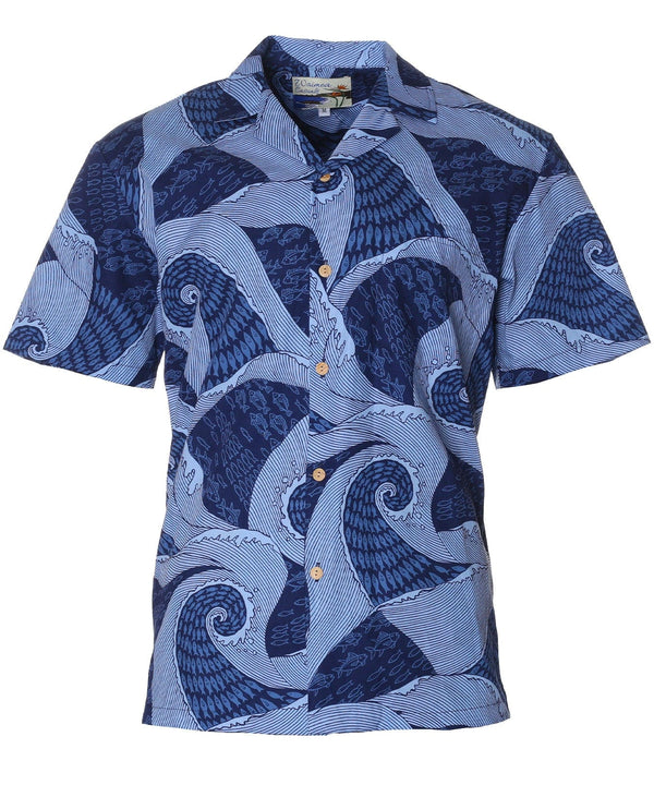 Waves Hawaiian Shirt Navy