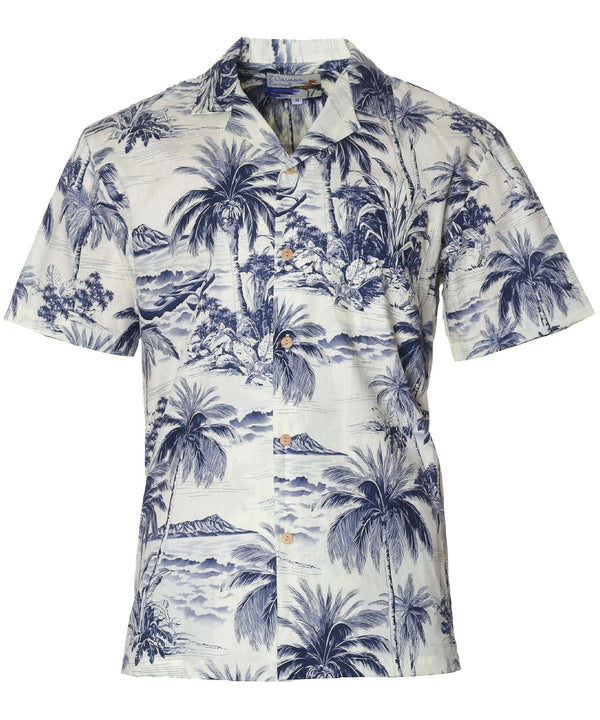 Waikiki Beach Aloha Shirt Charcoal