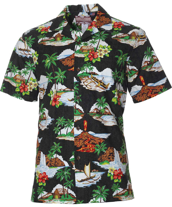 Mauna Loa Men's Hawaiian Shirt Charcoal