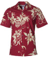 Pineapples and Ukuleles Hawaiian Shirt Burgundy RJC