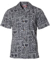 Hawaiian Tapa Shirt Kalaka Tribal Charcoal