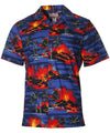 Kilauea Volcano Lava Aloha Shirt Royal