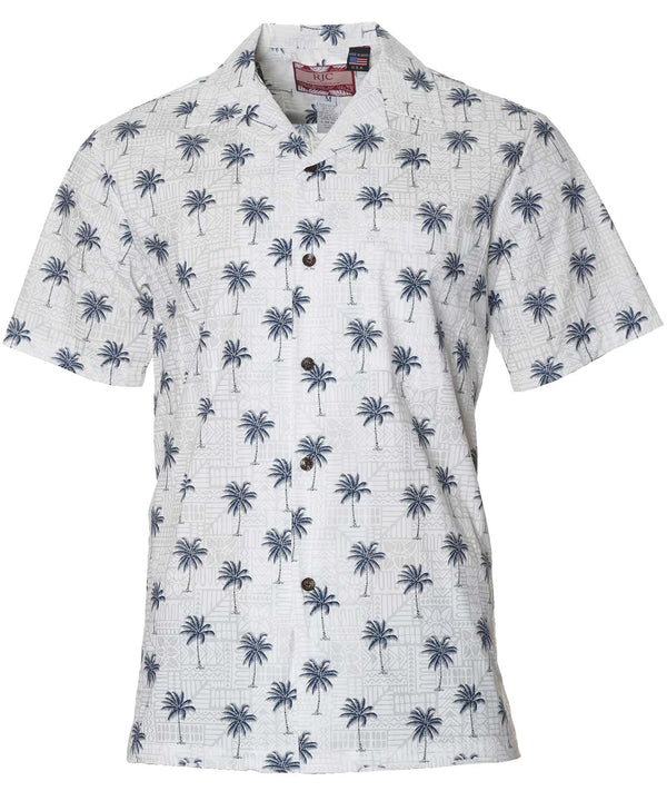 Palms Tribal Hawaiian Shirt White