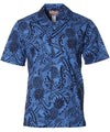 Tribal King Pineapple Aloha Shirt Blue