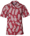 Lana Harvest Pineapples Hawaiian Shirt Burgundy