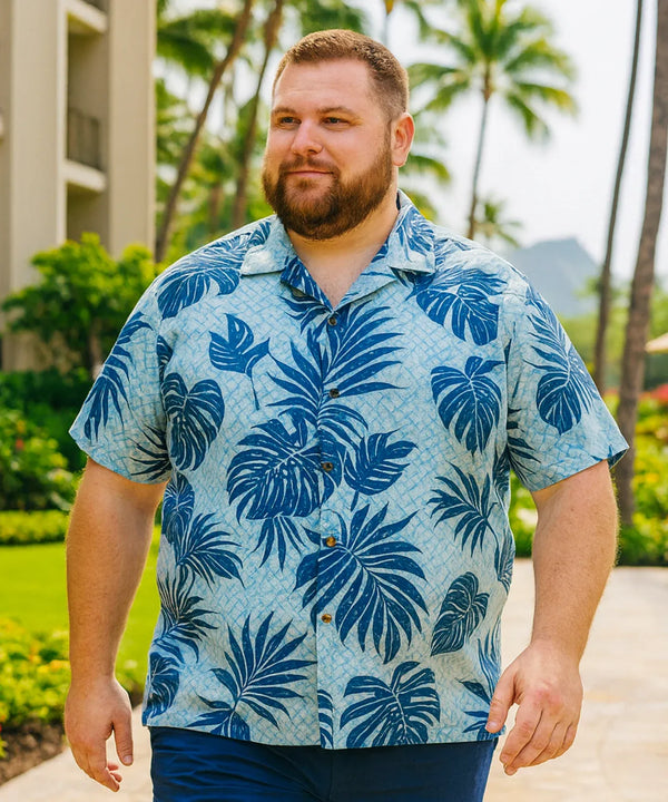 Hawaiian Shirt Plus Size Monstera Palms