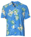 Fern Hibiscus Shirt Sky Blue