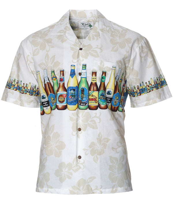 Hawaiian Shirt Border Design Island Beer Collection Cream