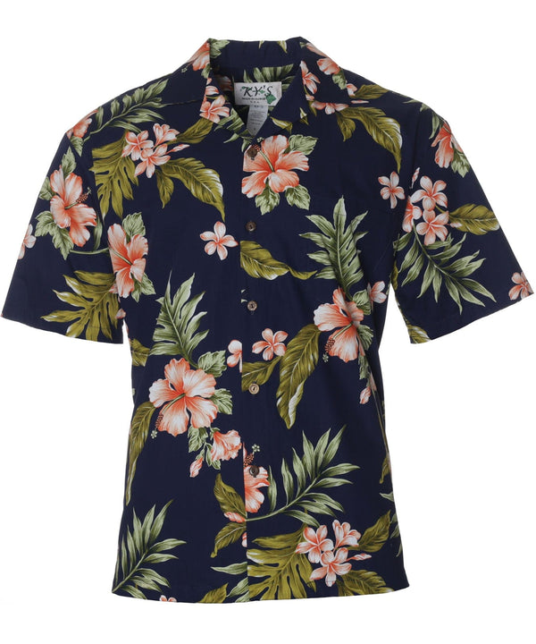 Kahua Plumeria Shirt Navy