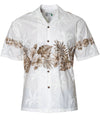 Chest Border Hawaiian Shirt Ohua Khaki