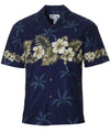 Chest Border Hawaiian Shirt Ohua Navy