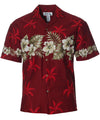 Chest Border Hawaiian Shirt Ohua Red