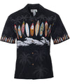 Surfboard Chest Border Hawaiian Shirt Black