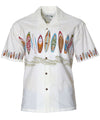 Surfboard Chest Border Hawaiian Shirt White