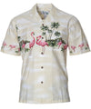 Hawaiian Shirt Chest Border Flamingo Oasis Cream