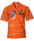 Hawaiian Border Shirt Fish Tales Jumping Marlin Orange