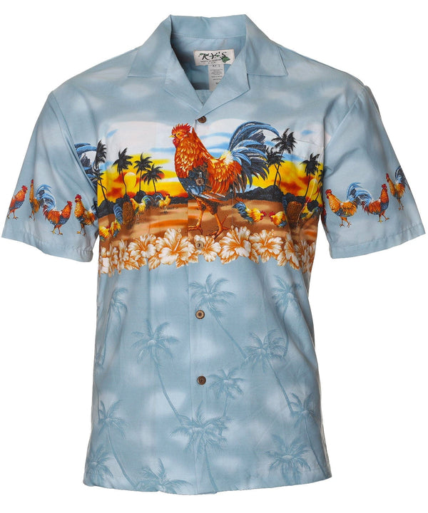 Rooster Island Kauai Sunset Men's Shirt Sky Blue